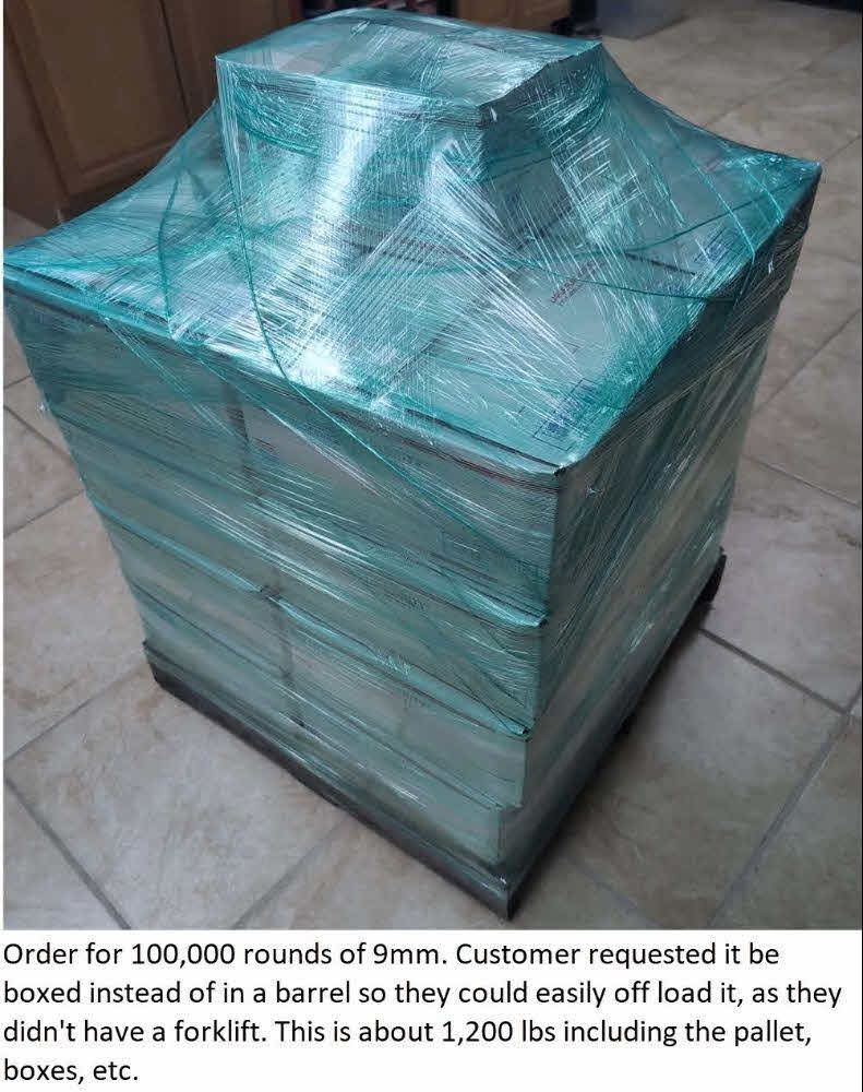 100,000 each 9mm on pallet
